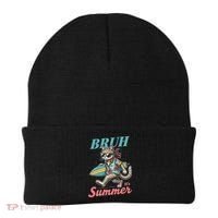 Cool Funny Cat In Shades Bruh Its Summer Surfboard Vacation Beanie thumb 0