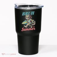 Cool Funny Cat In Shades Bruh Its Summer Surfboard Vacation Tumbler thumb 0