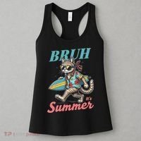 Cool Funny Cat In Shades Bruh Its Summer Surfboard Vacation Women's Tank Top thumb 3
