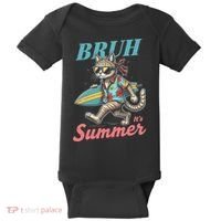Cool Funny Cat In Shades Bruh Its Summer Surfboard Vacation Baby Bodysuit thumb 0