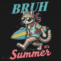 Cool Funny Cat In Shades Bruh Its Summer Surfboard Vacation Baby Bodysuit thumb 2