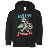 Cool Funny Cat In Shades Bruh Its Summer Surfboard Vacation Toddler Hoodie thumb 0