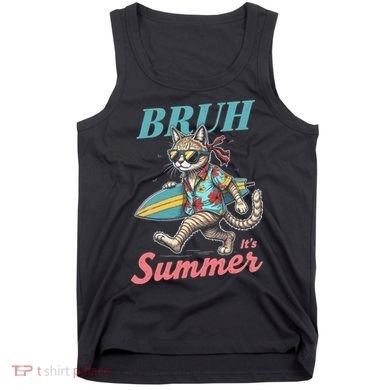 Cool Funny Cat In Shades Bruh Its Summer Surfboard Vacation Tank Top