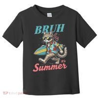 Cool Funny Cat In Shades Bruh Its Summer Surfboard Vacation Toddler T-Shirt thumb 0