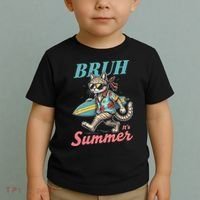 Cool Funny Cat In Shades Bruh Its Summer Surfboard Vacation Toddler T-Shirt thumb 2