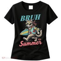 Cool Funny Cat In Shades Bruh Its Summer Surfboard Vacation Women's T-Shirt thumb 0