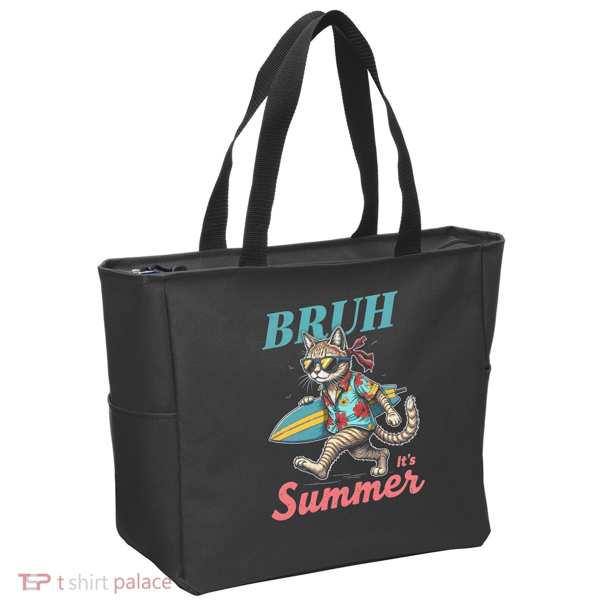 Cool Funny Cat In Shades Bruh Its Summer Surfboard Vacation Tote Bag