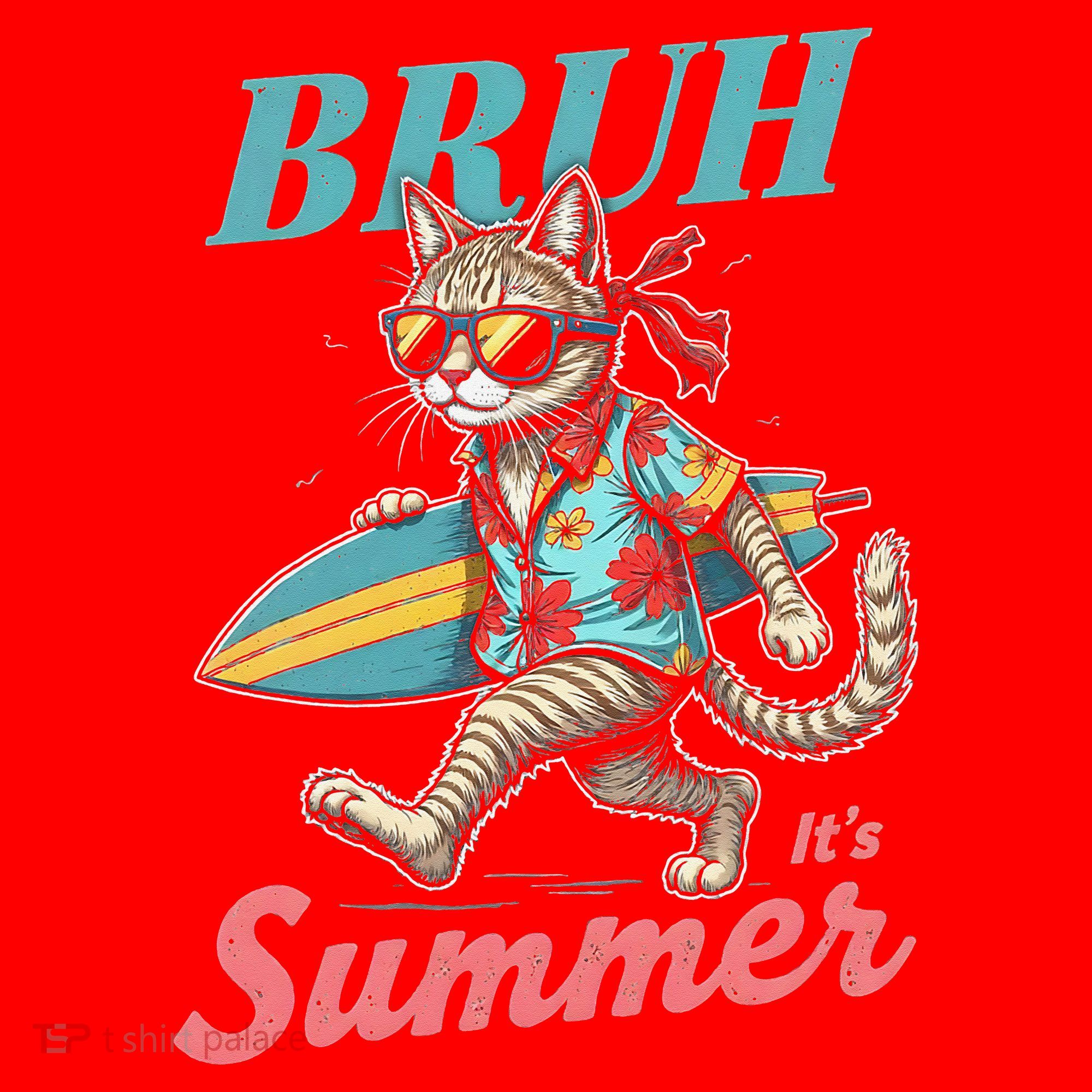 Cool Funny Cat In Shades Bruh Its Summer Surfboard Vacation Santa Hat
