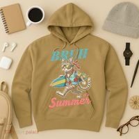 Cool Funny Cat In Shades Bruh Its Summer Surfboard Vacation Hoodie thumb 3