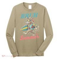 Cool Funny Cat In Shades Bruh Its Summer Surfboard Vacation Long Sleeve Shirt thumb 0