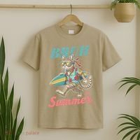 Cool Funny Cat In Shades Bruh Its Summer Surfboard Vacation T-Shirt thumb 2