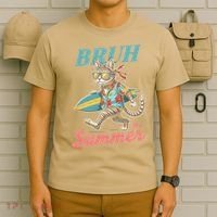 Cool Funny Cat In Shades Bruh Its Summer Surfboard Vacation T-Shirt thumb 6