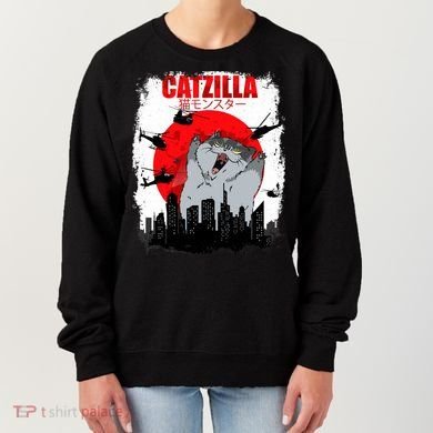 Catzilla Funny Cat Graphic Vintage For Cat Lover Women's Sweatshirt