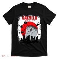 Catzilla Funny Cat Graphic Vintage For Cat Lover T-Shirt thumb 0