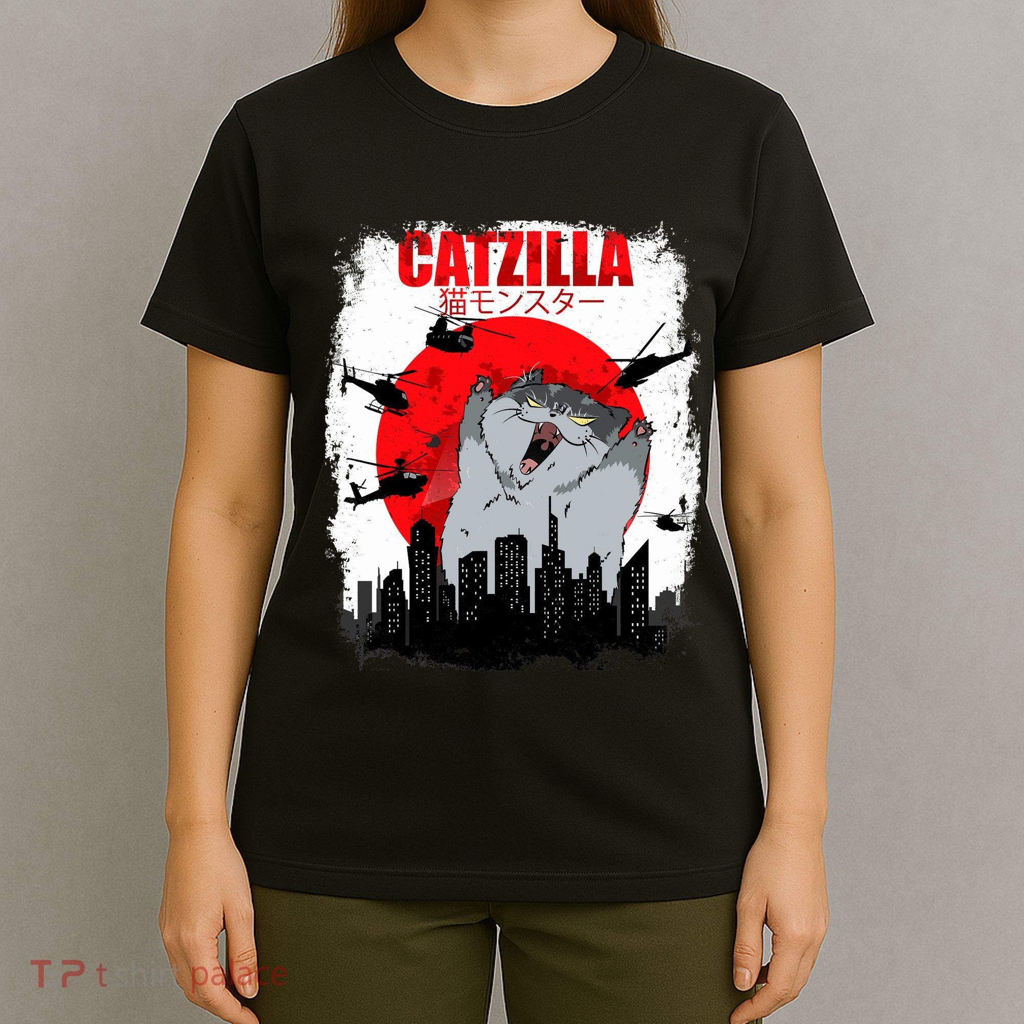 Catzilla Funny Cat Graphic Vintage For Cat Lover T-Shirt