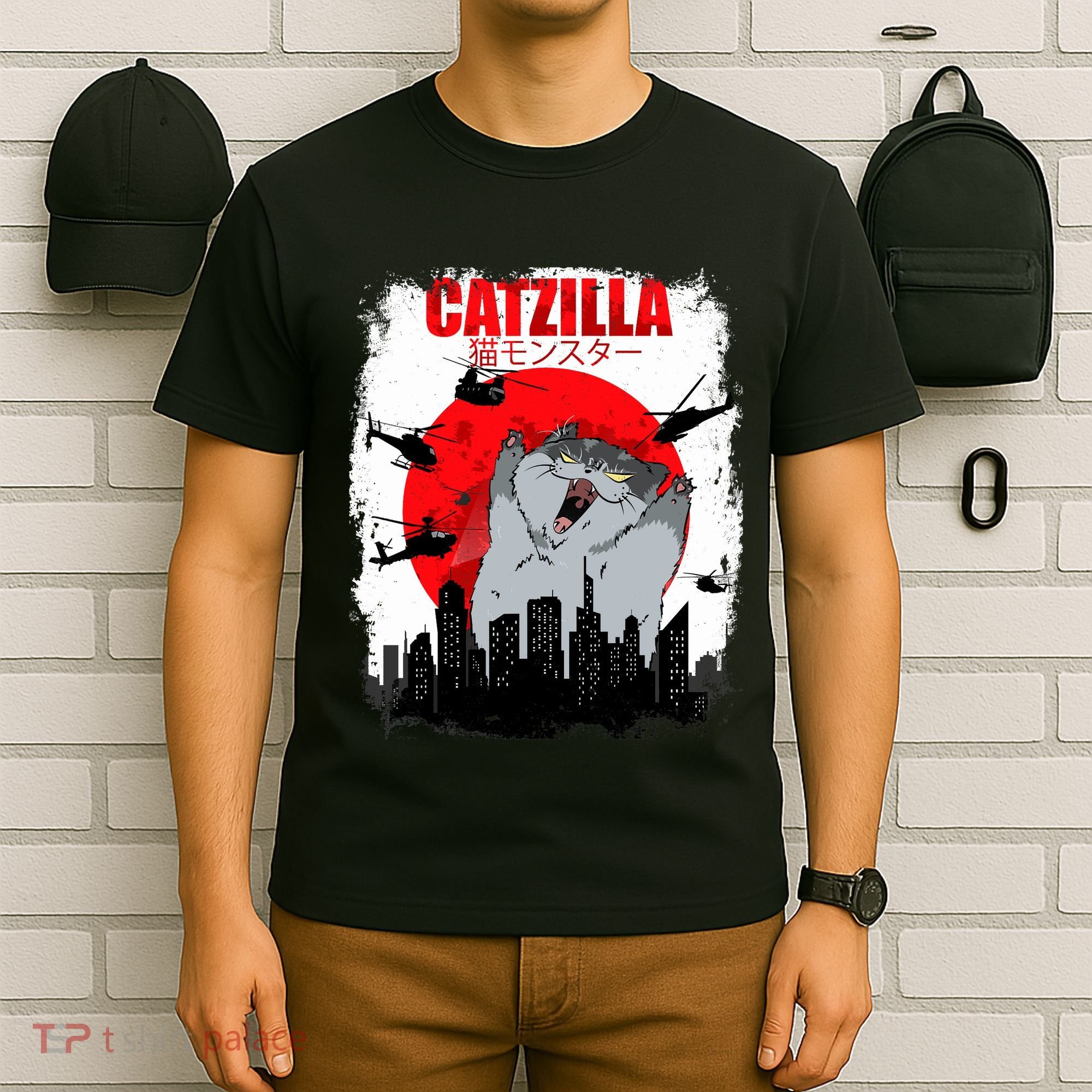 Catzilla Funny Cat Graphic Vintage For Cat Lover T-Shirt