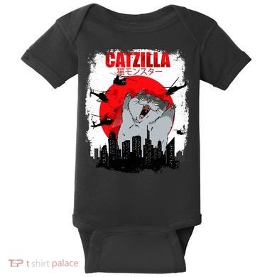 Catzilla Funny Cat Graphic Vintage For Cat Lover Baby Bodysuit