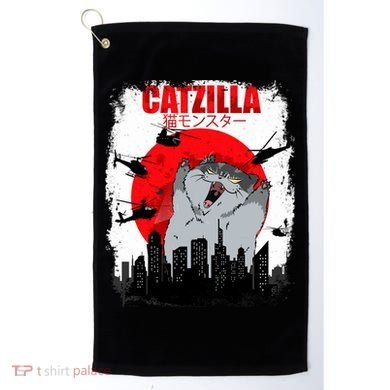 Catzilla Funny Cat Graphic Vintage For Cat Lover Golf Towel