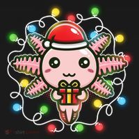 Cute Festive Christmas Santa Axolotl Backpack thumb 2