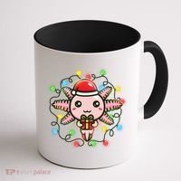 Cute Festive Christmas Santa Axolotl Coffee Mug thumb 1