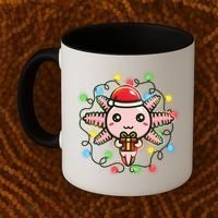 Cute Festive Christmas Santa Axolotl Coffee Mug thumb 2