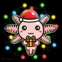Cute Festive Christmas Santa Axolotl Coffee Mug thumb 5