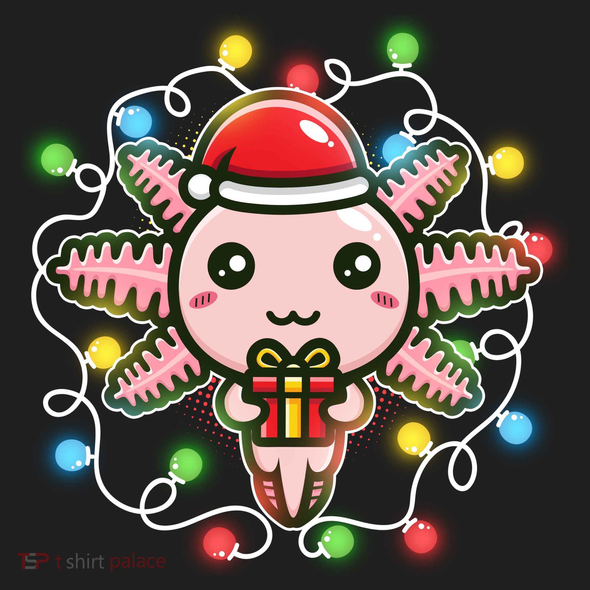 Cute Festive Christmas Santa Axolotl Tumbler