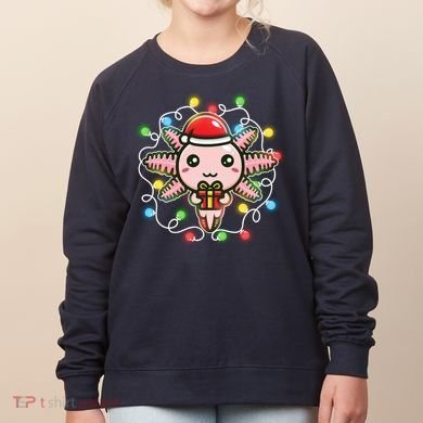 Cute Festive Christmas Santa Axolotl Women's Sweatshirt