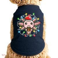 Cute Festive Christmas Santa Axolotl Doggie Tank thumb 0