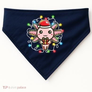 Cute Festive Christmas Santa Axolotl USA-Made Doggie Bandana