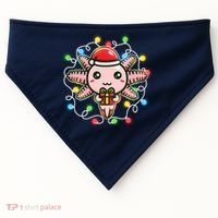 Cute Festive Christmas Santa Axolotl USA-Made Doggie Bandana thumb 0