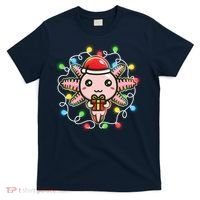 Cute Festive Christmas Santa Axolotl T-Shirt thumb 0