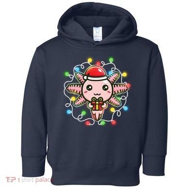 Cute Festive Christmas Santa Axolotl Toddler Hoodie