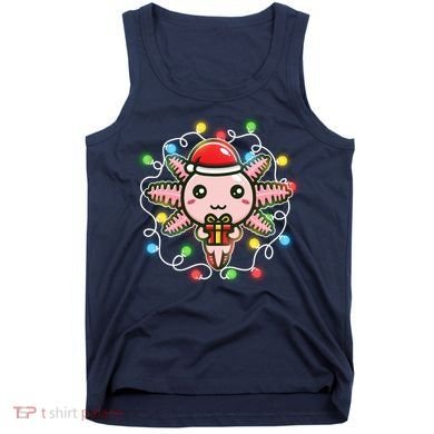 Cute Festive Christmas Santa Axolotl Tank Top