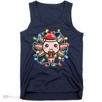 Cute Festive Christmas Santa Axolotl Tank Top thumb 0