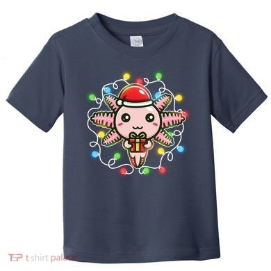 Cute Festive Christmas Santa Axolotl Toddler T-Shirt