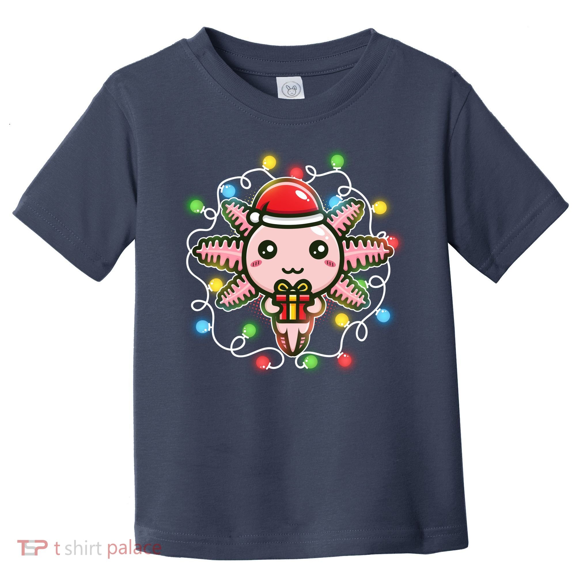 Cute Festive Christmas Santa Axolotl Toddler T-Shirt