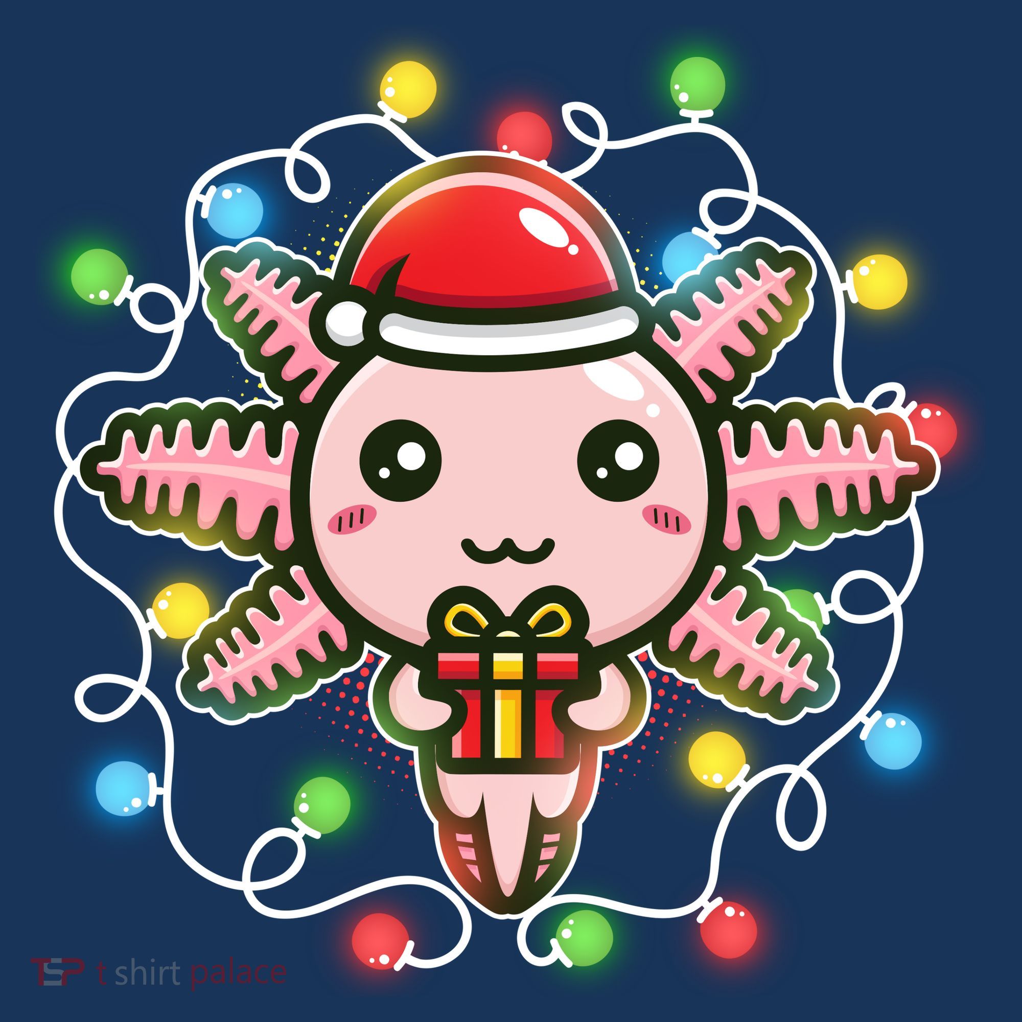 Cute Festive Christmas Santa Axolotl Toddler T-Shirt