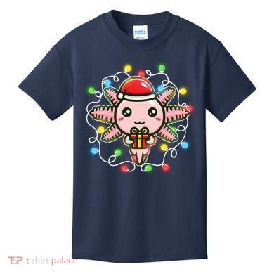 Cute Festive Christmas Santa Axolotl Kids T-Shirt