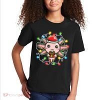 Cute Festive Christmas Santa Axolotl Kids T-Shirt thumb 2