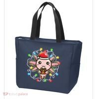 Cute Festive Christmas Santa Axolotl Tote Bag thumb 3