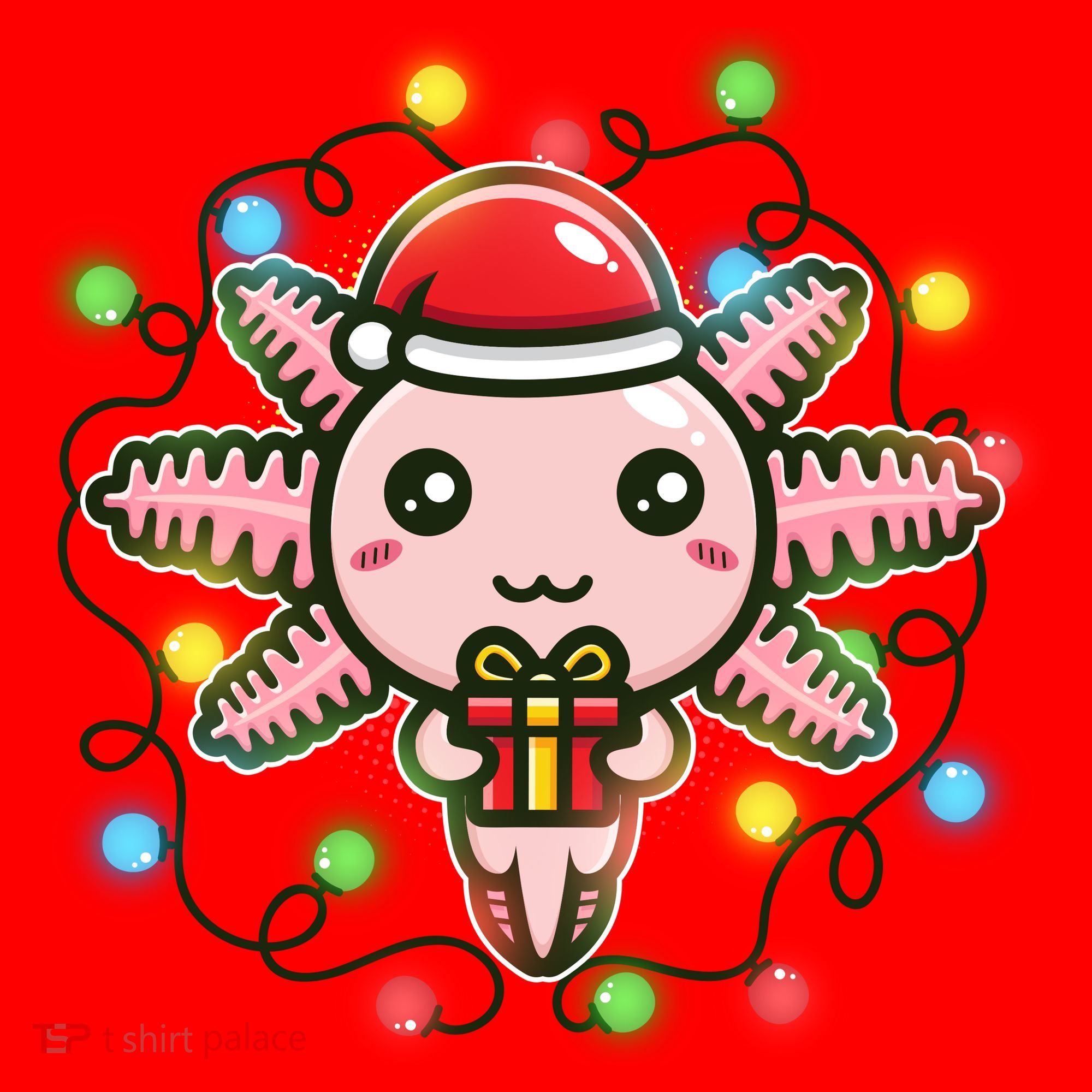 Cute Festive Christmas Santa Axolotl Santa Hat