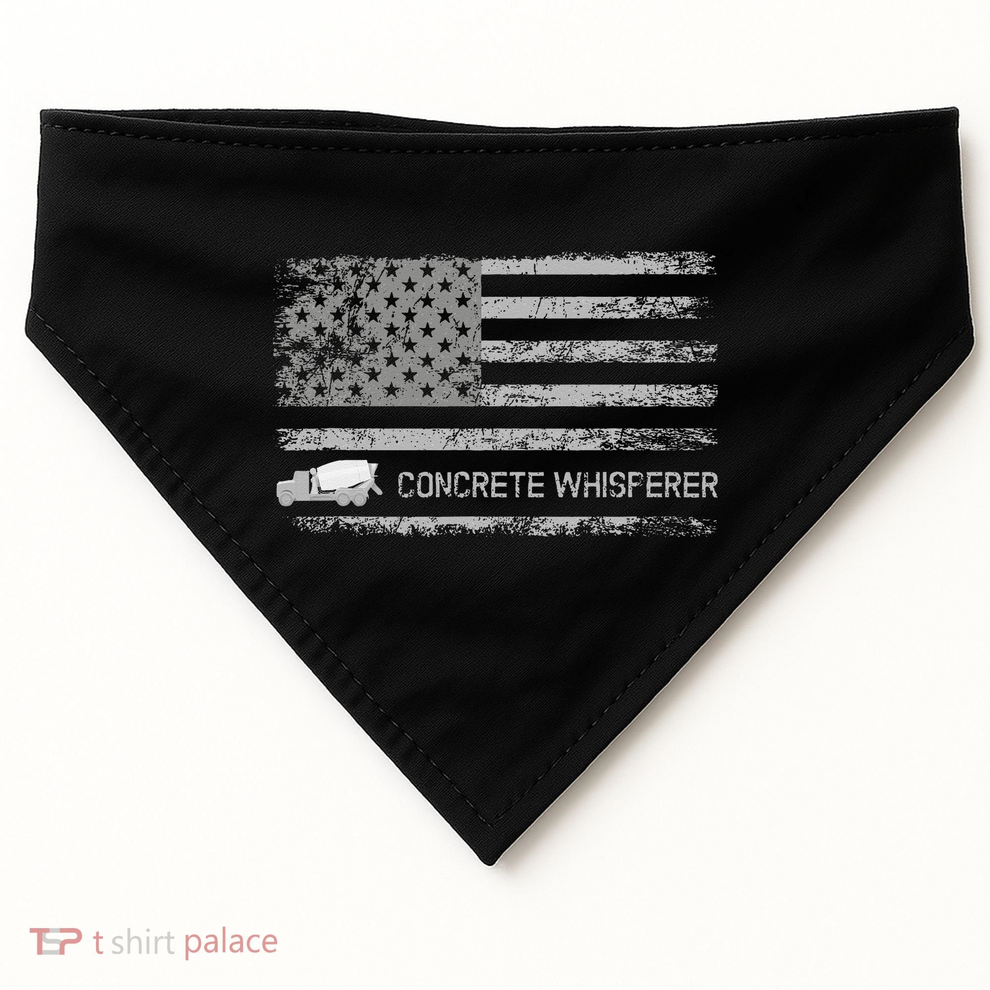 Concrete Finisher Concrete Whisperer American Flag Patriotic USA-Made Doggie Bandana