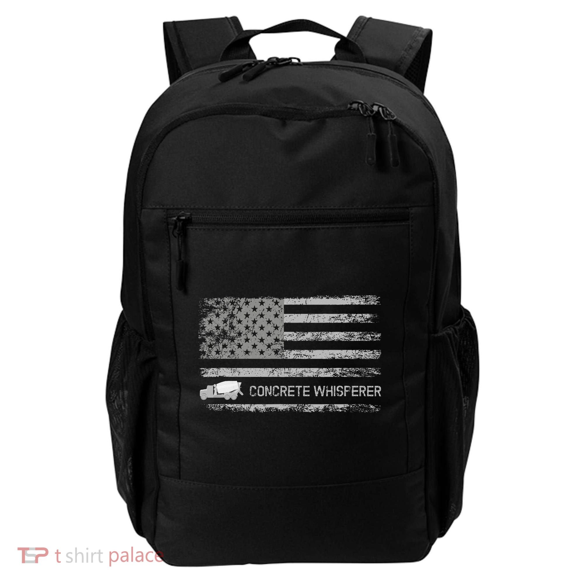 Concrete Finisher Concrete Whisperer American Flag Patriotic Backpack