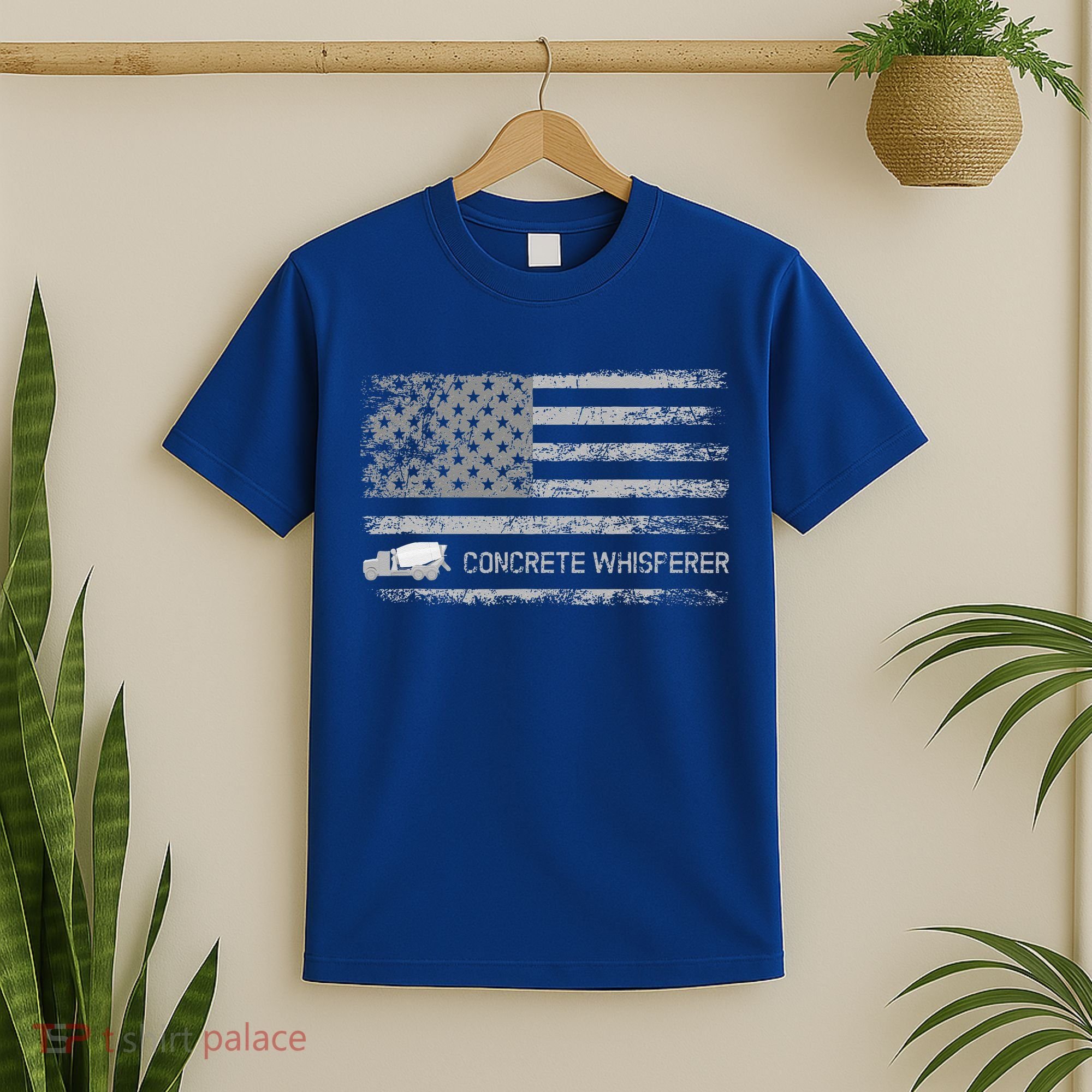 Concrete Finisher Concrete Whisperer American Flag Patriotic T-Shirt