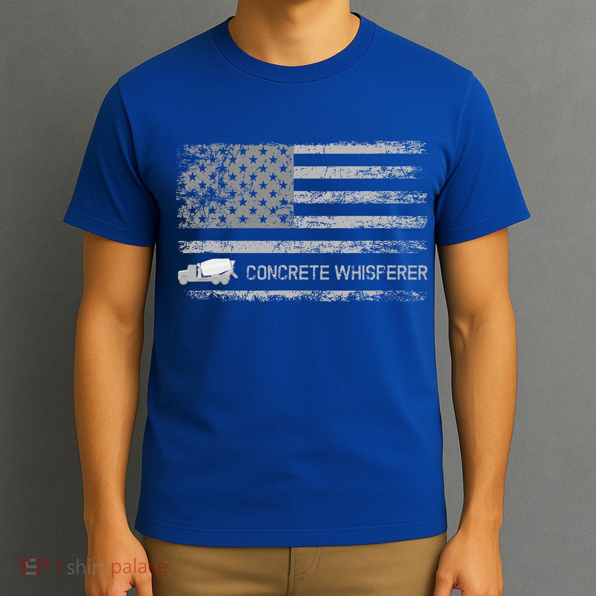 Concrete Finisher Concrete Whisperer American Flag Patriotic T-Shirt