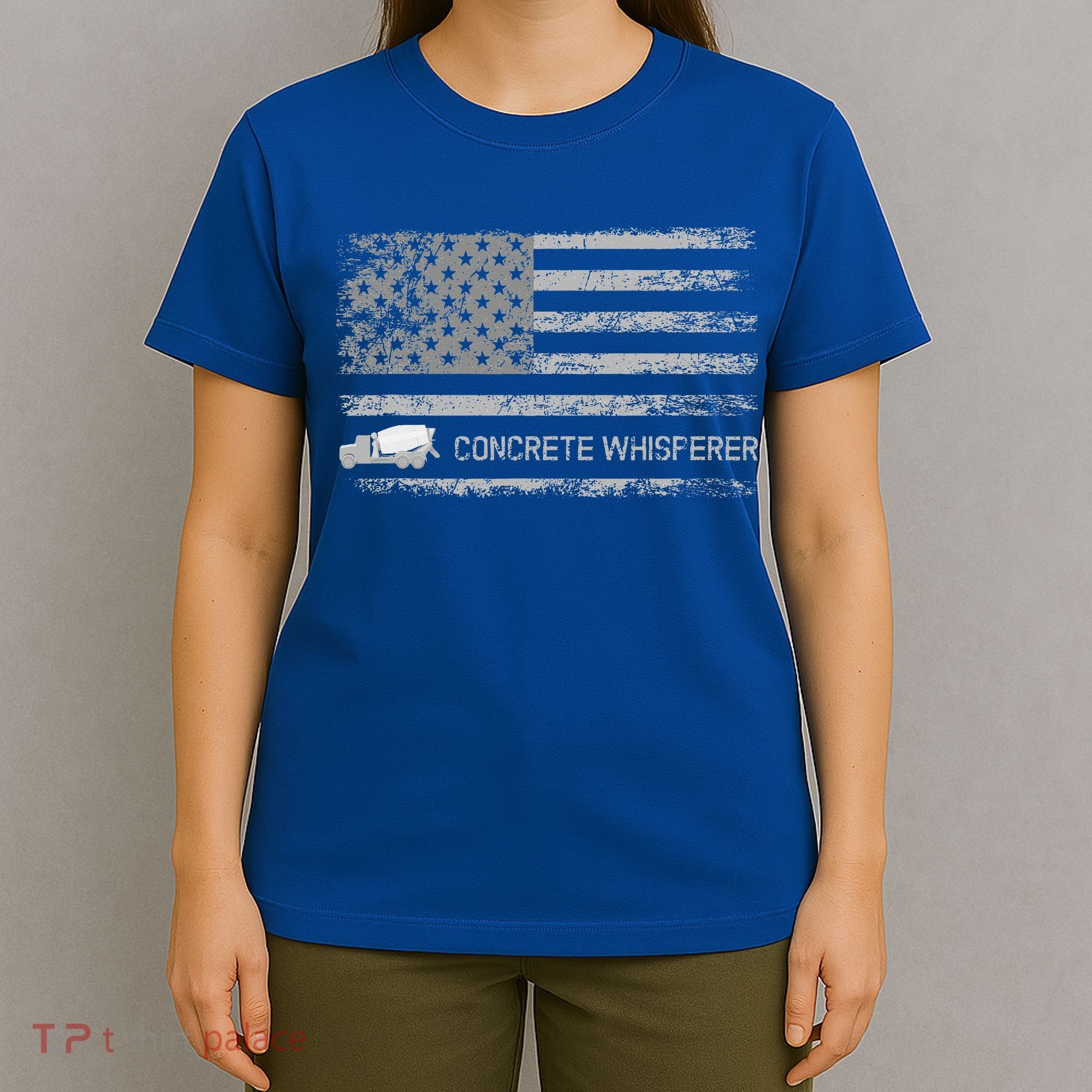 Concrete Finisher Concrete Whisperer American Flag Patriotic T-Shirt