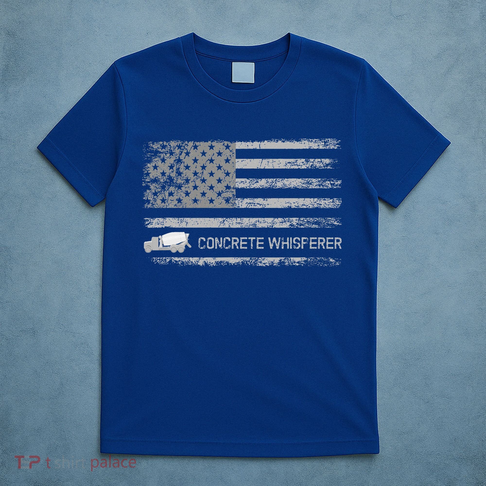 Concrete Finisher Concrete Whisperer American Flag Patriotic T-Shirt