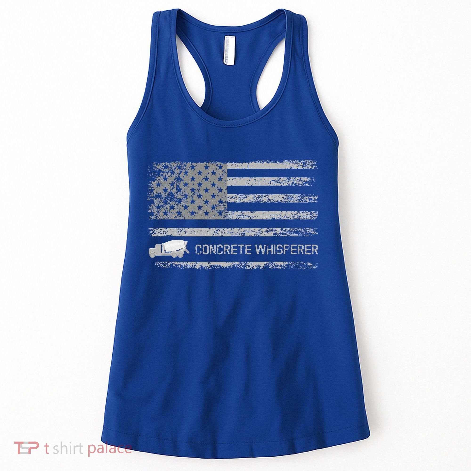 Concrete Finisher Concrete Whisperer American Flag Patriotic Women's Tank Top