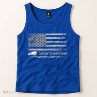Concrete Finisher Concrete Whisperer American Flag Patriotic Tank Top thumb 2